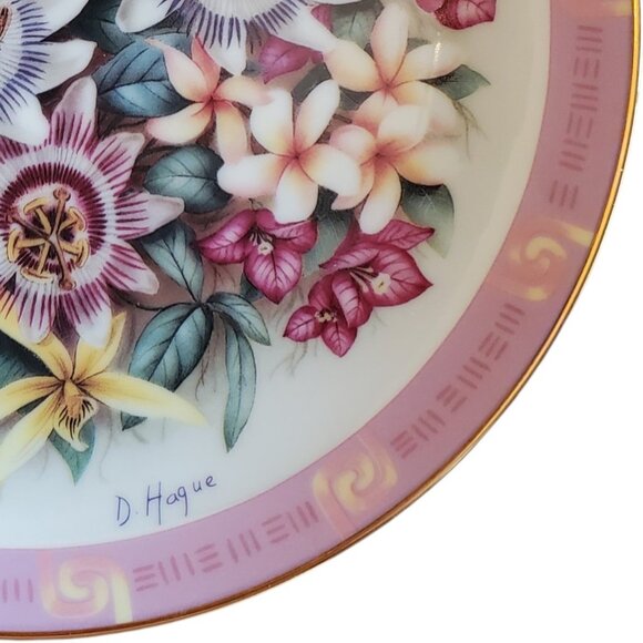 Vintage Danbury Mint "Flowers of Brazil" Collector Plate by Doug Hague 1990 - Picture 5 of 6